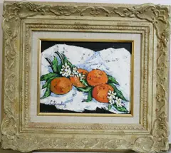 Cecil Everley, Tangerines with Blossoms, Oil on canvas