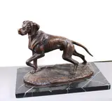 David Geenty, English Pointer, Cold cast bronze sculpture presented on a marble base (size: 12 x 7 inches)