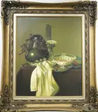 Korean School, Still Life with a Pewter Flagon and Two Ming Bowls, 1975, Oil painting