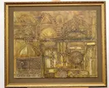 Donn de Vita, Contemporary Cityscape, Mixed media (possibly an encaustic artwork) on board