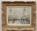 Andre Gisson, View of Place de la Concorde, Oil on canvas