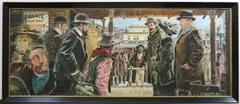 Isa Barnett, Woman and Escorts, Barnett produced work in numerous kinds of media, including acrylic, charcoal, oil, pen and ink, watercolor, bronze, marble, and lithography