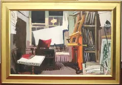 James Penney, Studio; Lincoln Arcade, 1938, Verso ink signed "PENNEY" on a stretcher bar and a "Janet Marqusee Fine Art LTD" gallery label confirming artist, title, size and medium