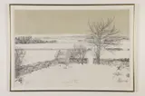 Winter Landscape by American School, 1973, Pencil dated and with an illegible signature lower right hand corner, offered Jul 2023