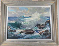 Roger L. Deering, Choppy Sea, Oil on canvas