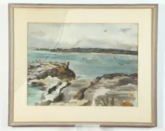 Ralph Cottle, Southern Maine Coastline, Watercolor on paper