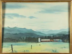 Ralph Cottle, Maine Landscape, Watercolor on paper
