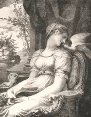 Pierre-Paul Prud'hon, Une Lecture (A Reading), 1822, Published in 1870, lithograph on chine-collé on wove paper printed by Bertauts (1830s-80 fl.), published in "Gazette des Beaux-Arts." Inscription content: Lettered with production detail: 'Prud'hon inv. et del.', title, and name of printer