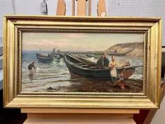 Otto Witte, Spring Afternoon by the Shore, Oil on canvas