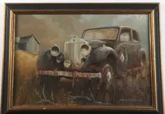 Charles Robert Eyer, 1938 Rolls Royce, Oil on canvas