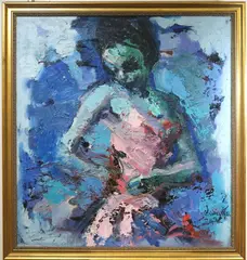 Javier Cabada, Ballerina with a Pink Tutu, 1969, Oil on canvas