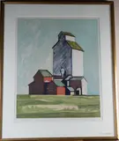 Carol Wald, Midwestern farm Silos, circa 1982, Pencil numbered, dedicated and signed at base