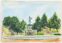 R. Dodge, Prospect Park, circa 1962, Ink signed lower right hand corner