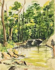 R. Dodge, Cabin John, Pencil signed, titled and dated ("6/28/62") lower right hand corner
