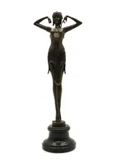 Demetre Chiparus, Untitled, on a marble socle