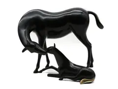 Untitled by Loet Vanderveen, basalt black with bronze detailing, sold Mar 2022