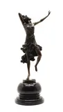 Untitled by Claire Jeanne Roberte Colinet, After Claire-Jeanne-Roberte Colinet (1880-1950) a bronze figure of a Crimean dancer, on a turned polished slate base, sold Mar 2022