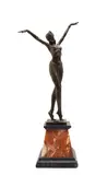 Demetre Chiparus, Untitled, on a rouge marble socle