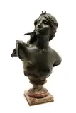 Paul Gasq, Untitled, together with a conforming rouge marble stand modelled as a column