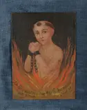 Spanish Colonial School, The head of Christ; together with two portraits of souls in purgatory (a group of three)
