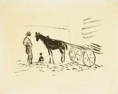 La Charrette by Albert Marquet, 1947, Lithograph on wove paper, sold Apr 2012