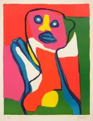 Untitled (Figure) by Karel Appel, 1969, Lithograph in colors on wove paper, sold Apr 2012