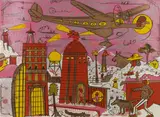 Roy De Forest, Story of Flight II, 1995, Lithograph and screenprint in colors on wove paper