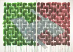 Espalier (Diptych) by Richard Smith, 1981, Lithographs in colors on Arches paper, sold Apr 2012