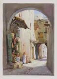 Robert Herdman-Smith, An arched street in Algiers; An Arab shop in Algiers (a pair)