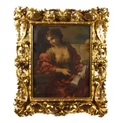 Pietro da Cortona, The Samian Sibyl in an ornate frame, oil on canvas