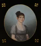 Hannah Weiser, A portrait of a lady, half-length, oil on metal