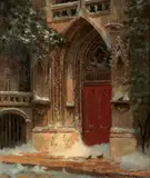 Edwin Deakin, A doorway, oil on canvas