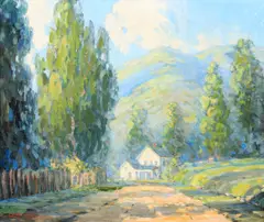 Walter Koeniger, Landscape with a house, oil on canvas