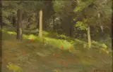 Adolph Robert Schulz, A forest interior, oil on board