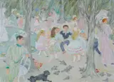 Jocelyne Seguin, Au parc Monceau, oil on canvas
