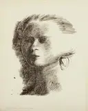 Emilio Greco, Untitled (Portrait of a woman), 1962, ink on paper laid on paper board
