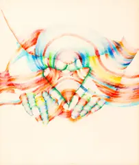Marisol Escobar, Untitled (Outstretched Hands), 1970, colored pencil on paper