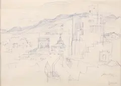 Grenade by Jean Dufy, pen on paper, sold Mar 2012