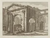Wine, Veduta del Portico di Ottavia; Avanzi del Portico di Ottavia Presso la Chiesa di S. Angelo in Pescheria in Roma, n.d., Engravings on wove paper