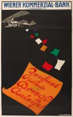 Wine, Wiener Kommerzial-Bank, n.d., Lithographic poster in colors on Japan paper