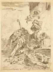 Cornelis de Cort, Jerome with Crucifix, 1573, Engraving, trimmed to platemark, not framed