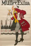 Hans Rudi Erdt, Müller Extra, c. 1908, Lithographic poster in colors on two sheets of wove paper backed with linen