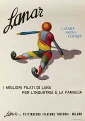 Rabagliati, Lanar, Calore moda colore, 1946, Offset lithographic poster in colors on wove paper