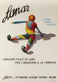 Rabagliati, Lanar, Calore moda colore, 1946, Offset lithographic poster in colors on wove paper