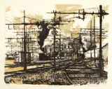 Renzo Vespignani, Untitled (Railroad Yard); Nature Mort, c. 1955; c. 1970
