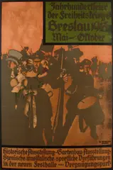 Jahrhundertfeier der Freiheitskriege by Wilhelm Woelke, 1913, Lithographic poster in colors on wove paper, sold Mar 2012
