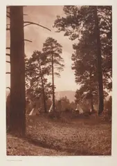 Flathead Camp by Edward S. Curtis, 1910, Large-format photogravure, sold Mar 2012