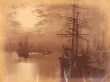 Francis Meadow Sutcliffe, Moonshine Whitby Harbor, 1880s