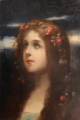 Alois Broch, A portrait of a young girl, oil on canvas