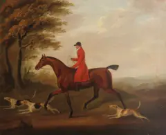 English School, Going to the meet; The chase; The find; The death (a set of four), two signed indistinctly